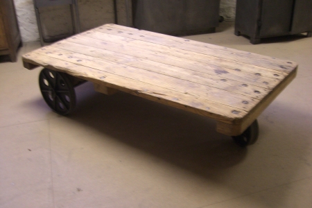 3-Wheeled Industrial Cart/Coffee Table