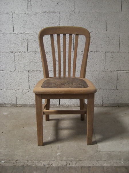 Vintage Oak (Sablé) & Leather Chair 191
