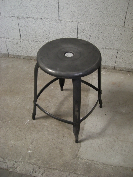 Vintage Industrial 4-legged Stool with Hole 31